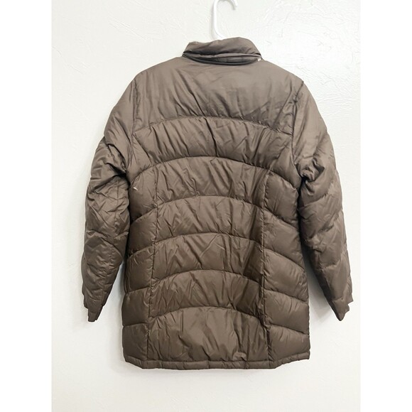 LL Bean Women’s Winter Down Puffer Parka Jacket Size Small Brown Outdoors Hole - Picture 4 of 11